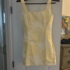 Yellow Floral Sleeveless Dress